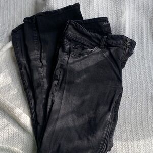 American eagle size 10 boot cut black jeans double button